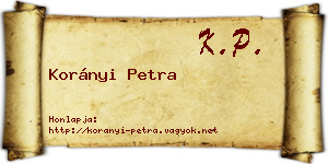 Korányi Petra névjegykártya